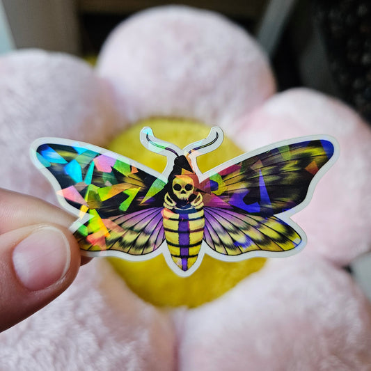 ENBY Nonbinary Pride Death head Moth Sticker