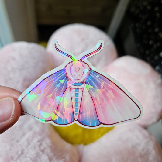 Trans Transgender Pride Flag Wooly Bear Moth Sticker