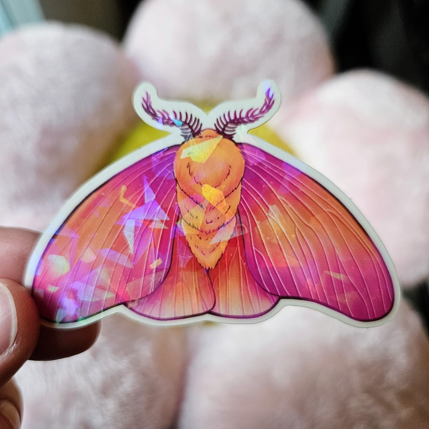 Lesbian Pride Rosy Maple Moth Sticker