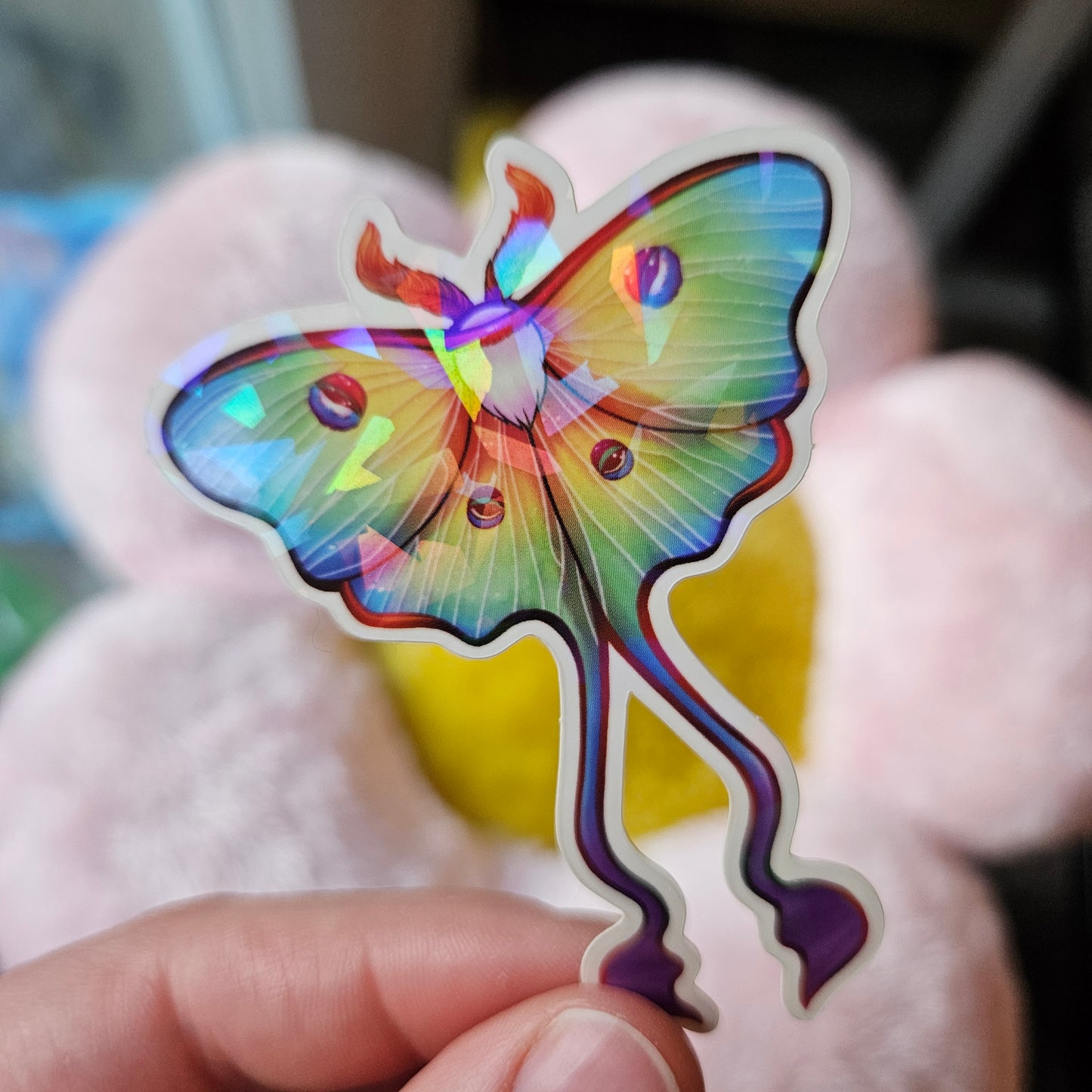 Rainbow Gay Pride Luna Moth Sticker