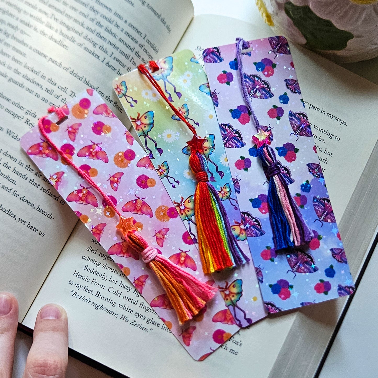 Pride Moth Bookmarks with Reading List