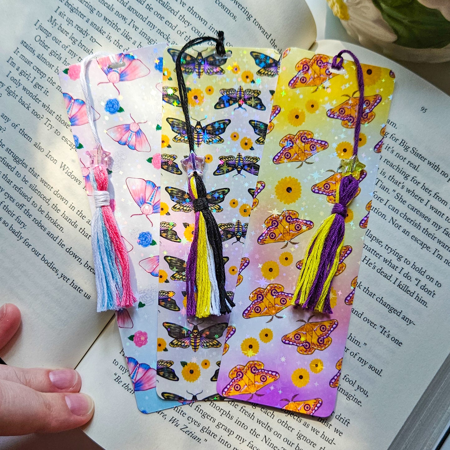 Pride Moth Bookmarks with Reading List