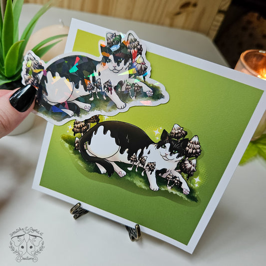 Tuxedo Inky Cap Moss Cat Bundle