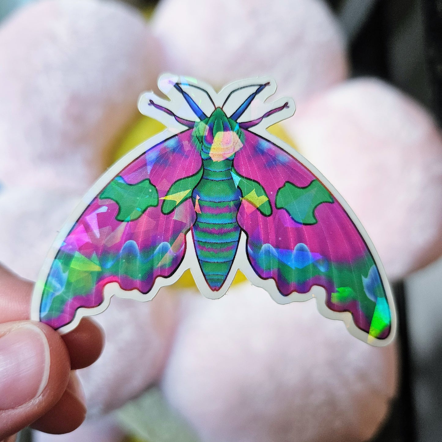 Polysexual Pride Flag Lime Hawk Moth Sticker